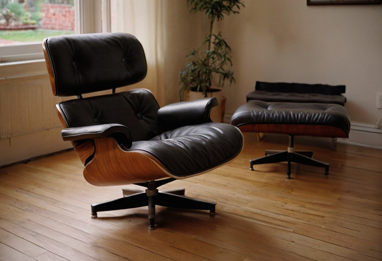 Practical visual for How do replacement parts change the description of an Eames Lounge Chair